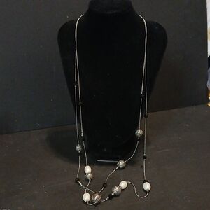 Ann Taylor Multi Srrand Faux Pearl Necklace
